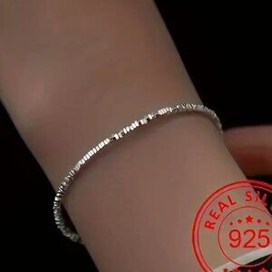 925 Sterling Silver Beaded Nugget Bracelet NWT